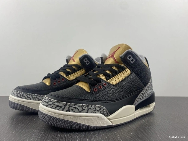 CK9246- Retro SoftTouch 3 3832 Jordan Black Gold Cement 1014